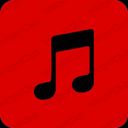 Estetik merah Music ikon aplikasi