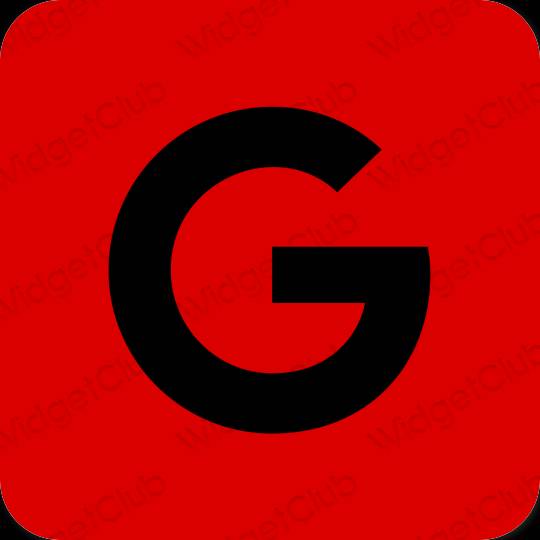 Estético vermelho Google ícones de aplicativos