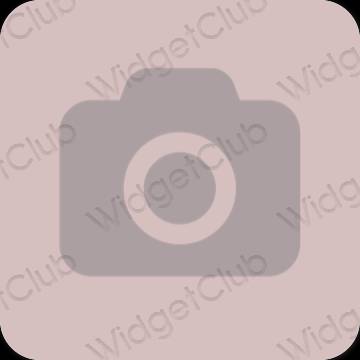 Estetis merah muda pastel Camera ikon aplikasi