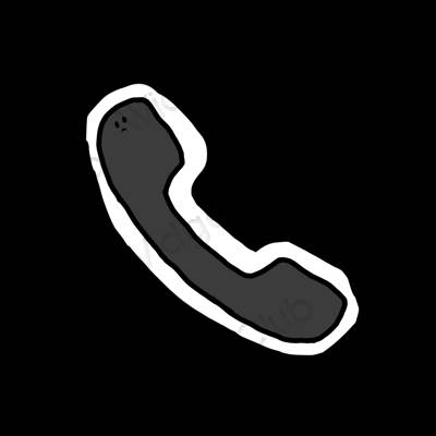 Estetsko Črna Phone ikone aplikacij