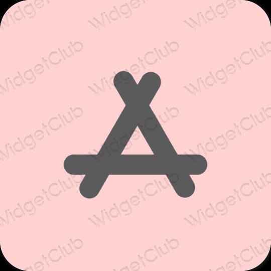Esteettinen vaaleanpunainen AppStore sovelluskuvakkeet