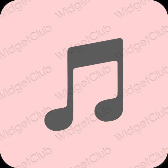 Esztétika rózsaszín Apple Music alkalmazás ikonok
