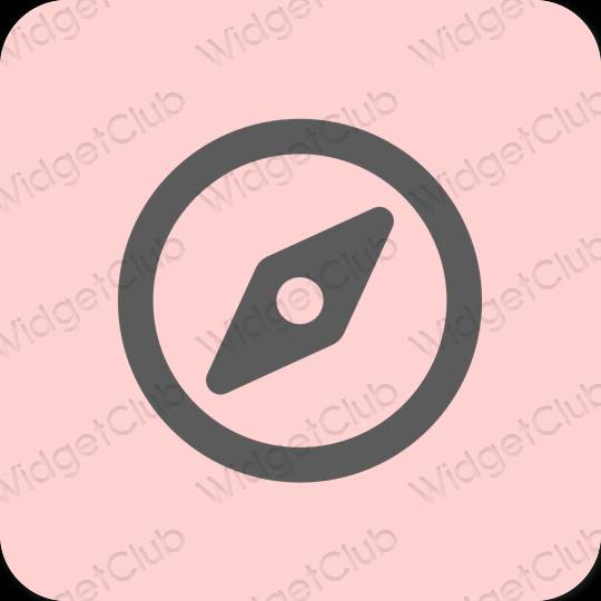 Estético rosa Safari ícones de aplicativos