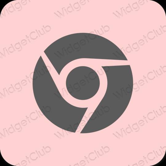 Æstetisk lyserød Chrome app ikoner