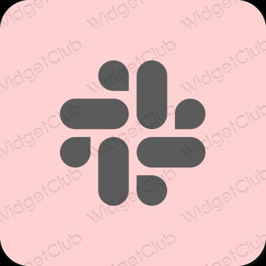 Естетски розе Slack иконе апликација