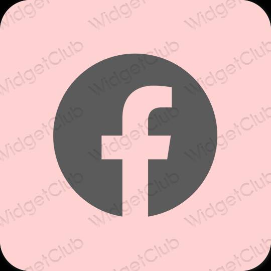 Estetik merah jambu Facebook ikon aplikasi
