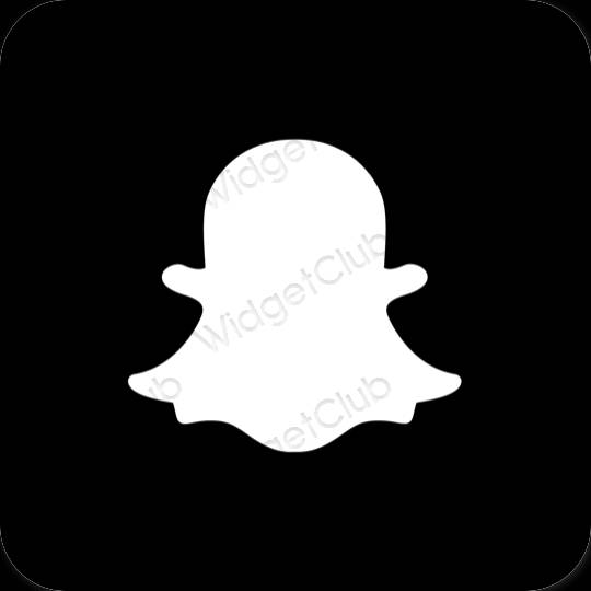 미적인 검은색 snapchat 앱 아이콘