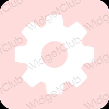 Estetico rosa pastello Settings icone dell'app