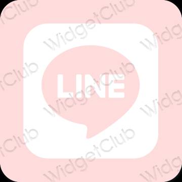 Æstetisk pastel pink LINE app ikoner