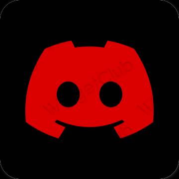 Естетски црвена discord иконе апликација