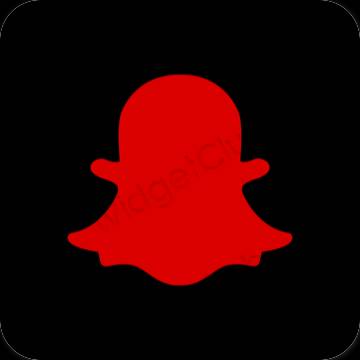 Aesthetic black snapchat app icons