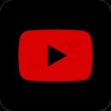 Estetic roșu Youtube pictogramele aplicației