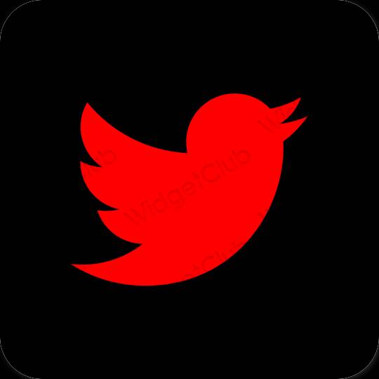 Estetico Nero Twitter icone dell'app