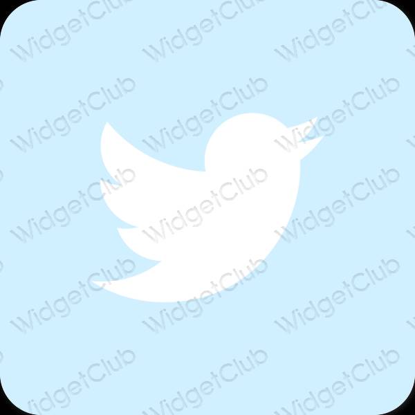 Thẩm mỹ màu xanh pastel Twitter biểu tượng ứng dụng