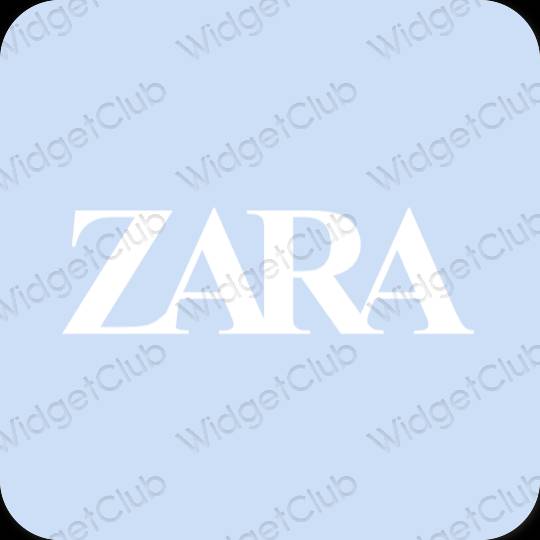 Estetické pastelovo modrá ZARA ikony aplikácií