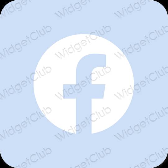 Estetis biru pastel Facebook ikon aplikasi