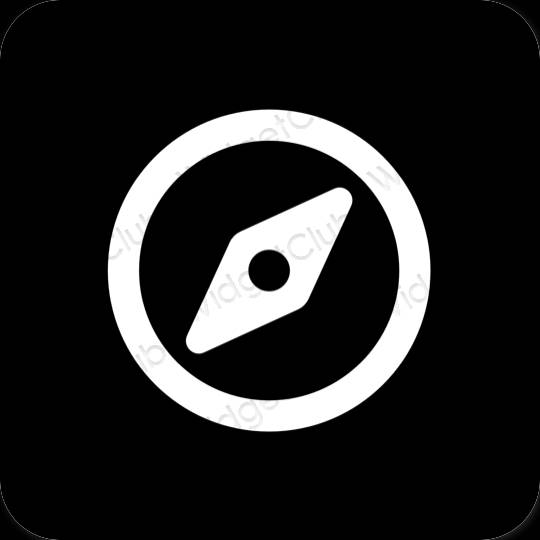 Estetis hitam Safari ikon aplikasi