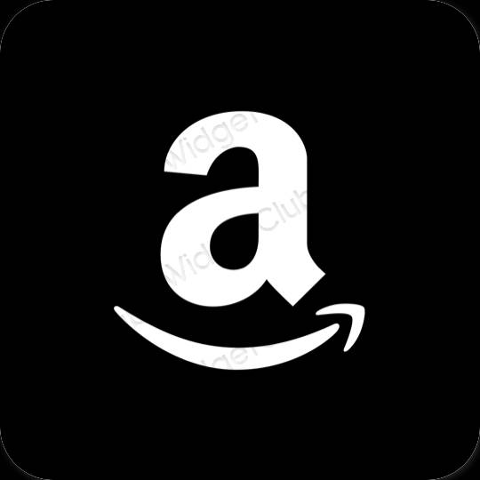 Estetinis juodas Amazon programėlių piktogramos