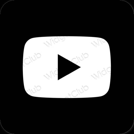 эстетический черный Youtube значки приложений