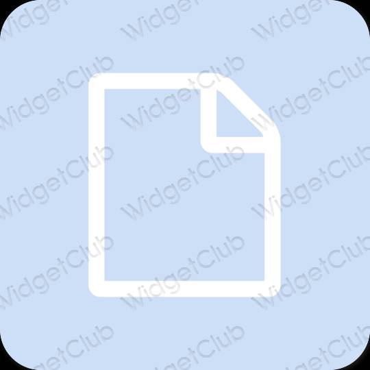 Stijlvol pastelblauw Files app-pictogrammen