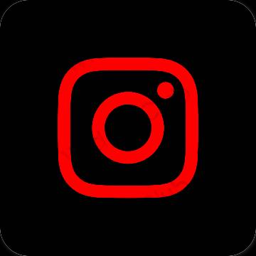 Æstetisk sort Instagram app ikoner