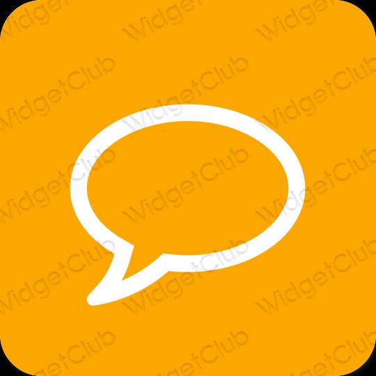 Естетски наранџаста Messages иконе апликација