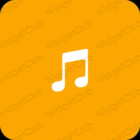 Estetik oren Music ikon aplikasi