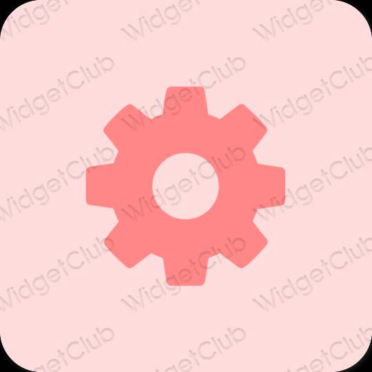 Esthétique rose pastel Settings icônes d'application