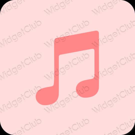 เกี่ยวกับความงาม สีชมพูพาสเทล Apple Music ไอคอนแอพ