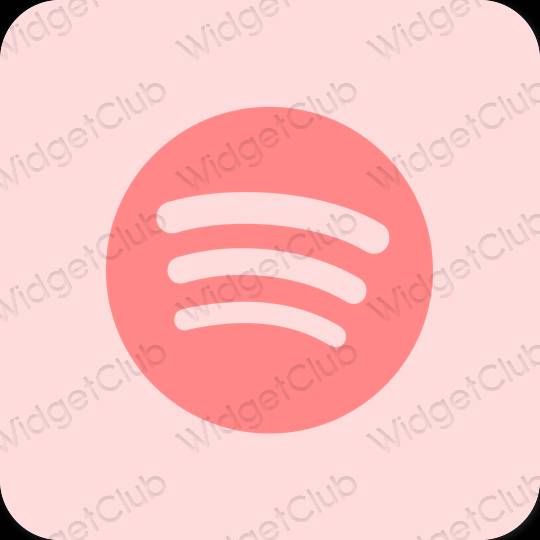 Estético rosa pastel Spotify iconos de aplicaciones