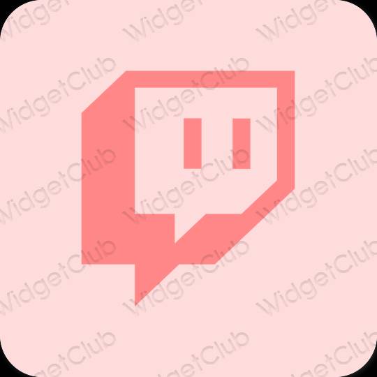 Estetický růžový Twitch ikony aplikací