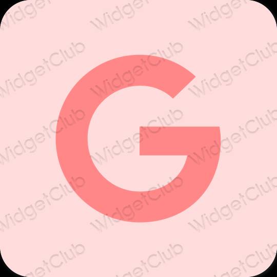 Estetik merah jambu Google ikon aplikasi