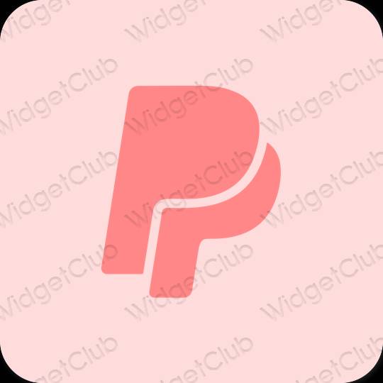Estetický růžový Paypal ikony aplikací