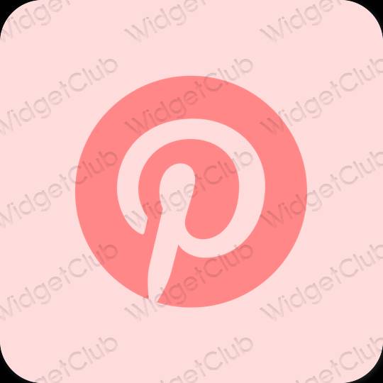 Esteettinen pastelli pinkki Pinterest sovelluskuvakkeet
