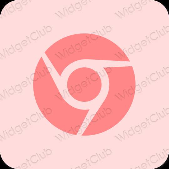 Estetický pastelově růžová Chrome ikony aplikací