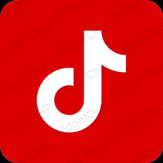 Estetický Červené TikTok ikony aplikací