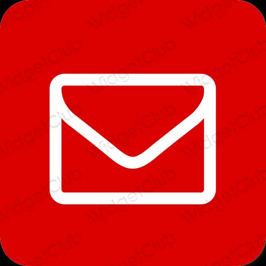 Esthétique rouge Mail icônes d'application