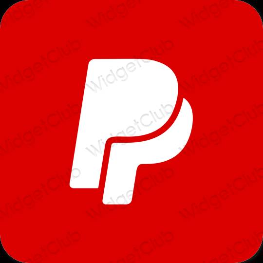 Естетски црвена Paypal иконе апликација