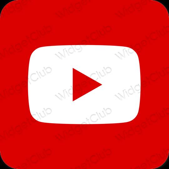 جمالي أحمر Youtube أيقونات التطبيق