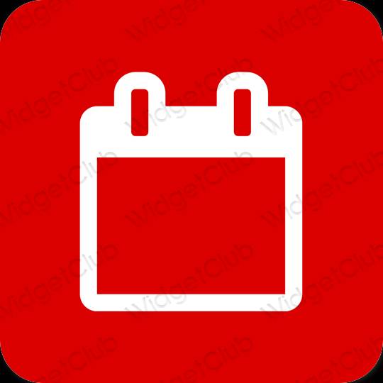 Æstetisk rød Calendar app ikoner