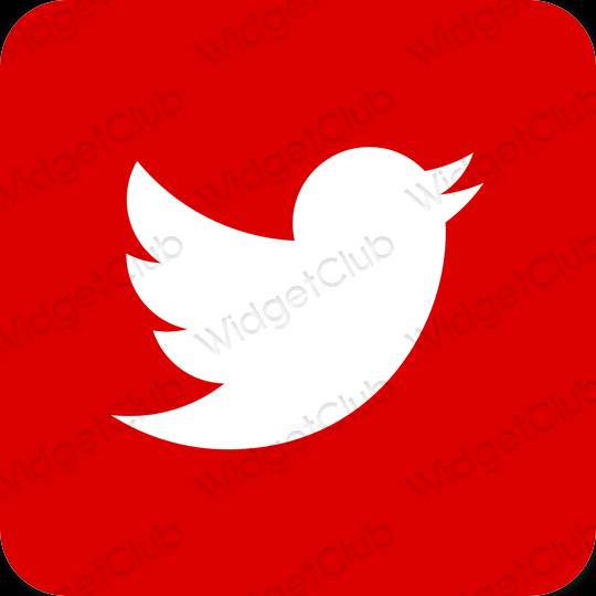 Esztétika piros Twitter alkalmazás ikonok
