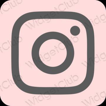 Estetinis rožinis Instagram programėlių piktogramos
