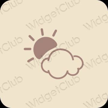 Estetyka beżowy Weather ikony aplikacji
