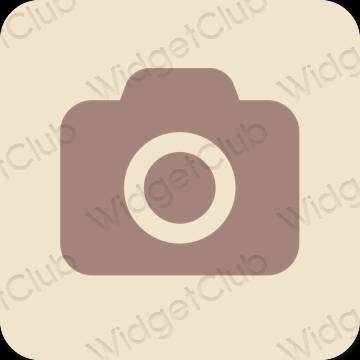 Ästhetisch Beige Camera App-Symbole