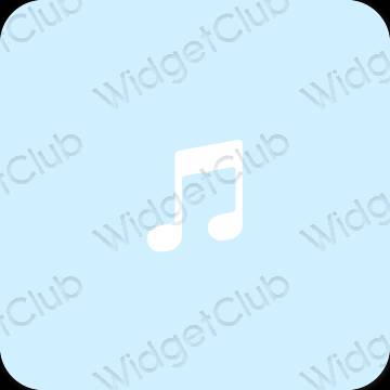 Stijlvol pastelblauw Music app-pictogrammen