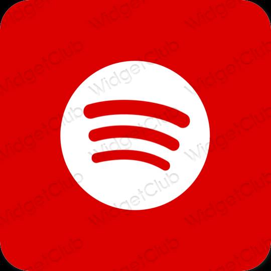 эстетический красный Spotify значки приложений