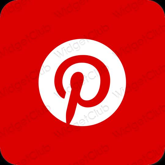 Естетичний червоний Pinterest значки програм