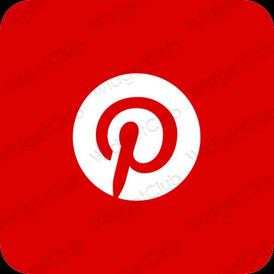 Thẩm mỹ màu đỏ Pinterest biểu tượng ứng dụng