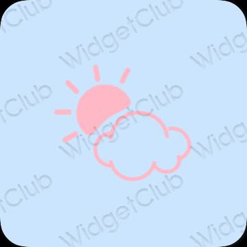 សោភ័ណ ពណ៌ខៀវ pastel Weather រូបតំណាងកម្មវិធី