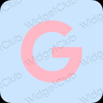 Estetis biru pastel Google ikon aplikasi